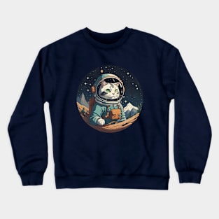 Space Explorer Astronaut Cat Crewneck Sweatshirt